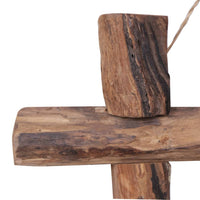 Specchio con Tronchi Naturale 50x50 cm in Teak di Recupero