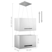 Cappa da Cucina ad Isola Sospesa LCD con Sensore 55 cm Acciaio 51020