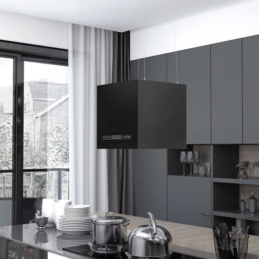 Cappa da Cucina ad Isola Sospesa LCD-Cappa a Isola Sensore 37 cm in Acciaio