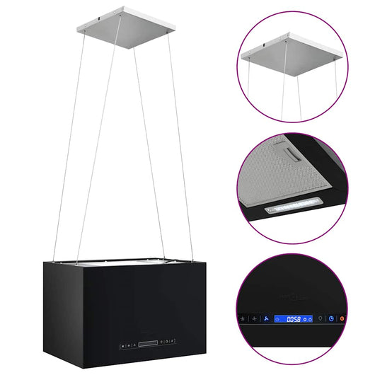 Cappa da Cucina ad Isola Sospesa LCD-Cappa a Isola Sensore 55 cm in Acciaio