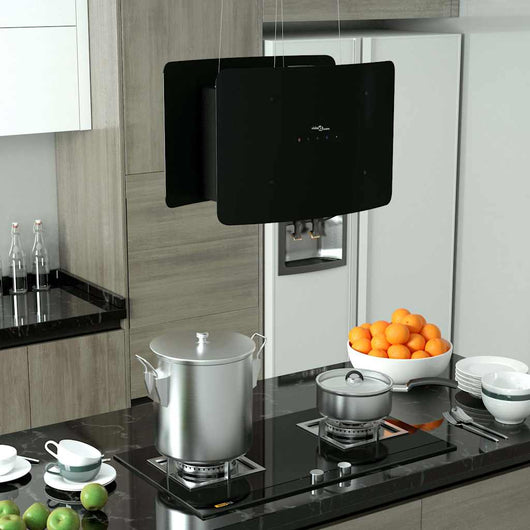 Cappa da Cucina ad Isola Sospesa LCD Sensore in Vetro Temperato cod mxl 7209