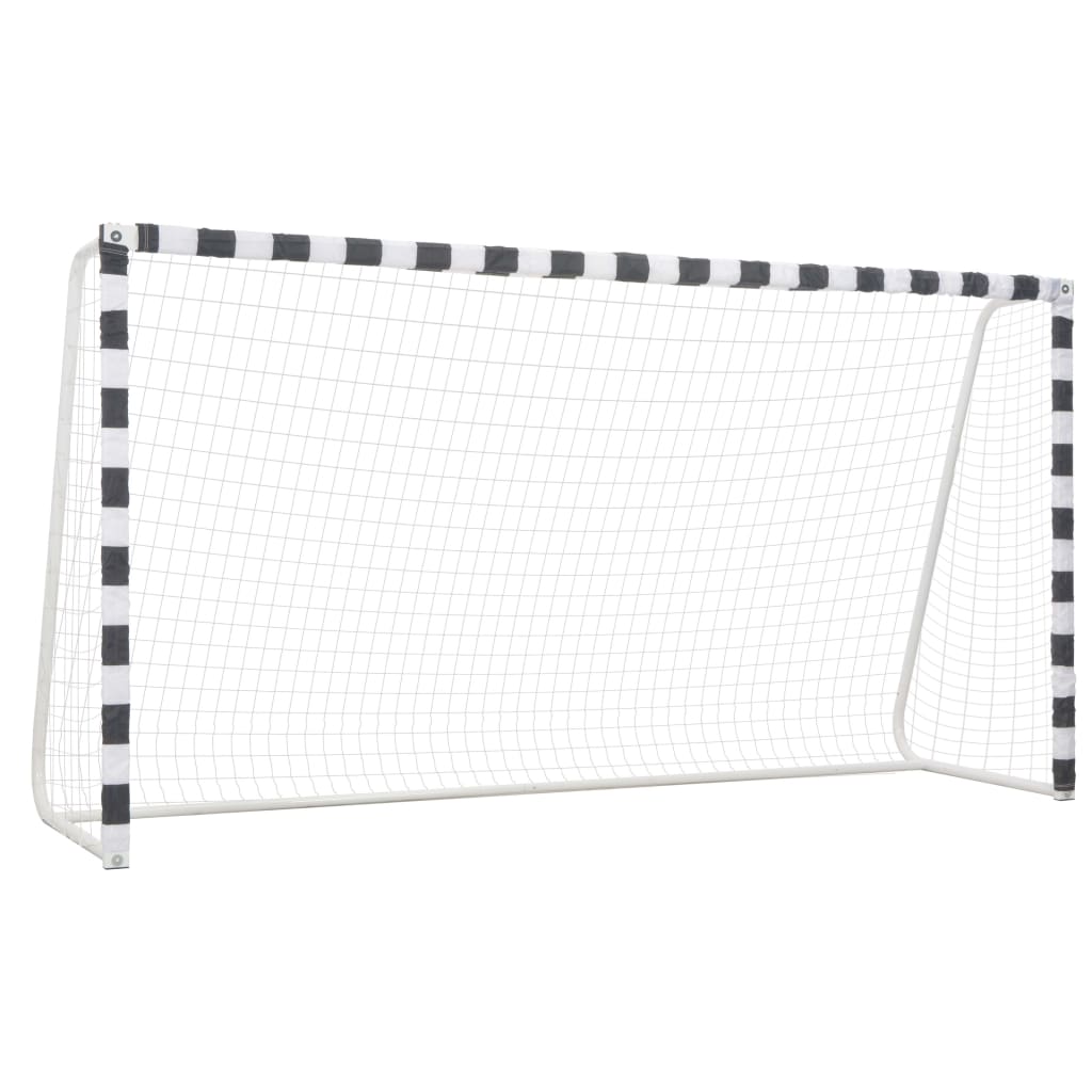 Porta da Calcio 300x160x90 cm in Metallo Bianco e Nero cod mxl 66488
