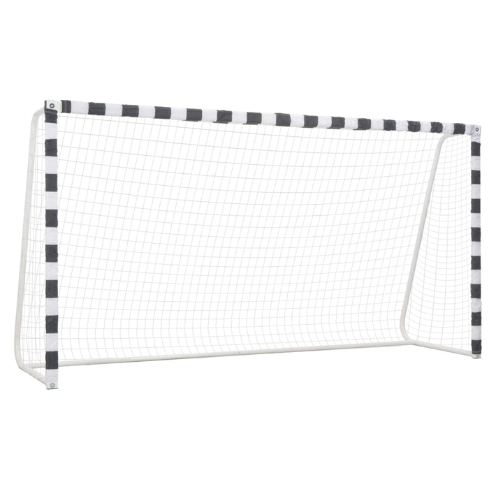 Porta da Calcio 300x160x90 cm in Metallo Bianco e Nero cod mxl 66488
