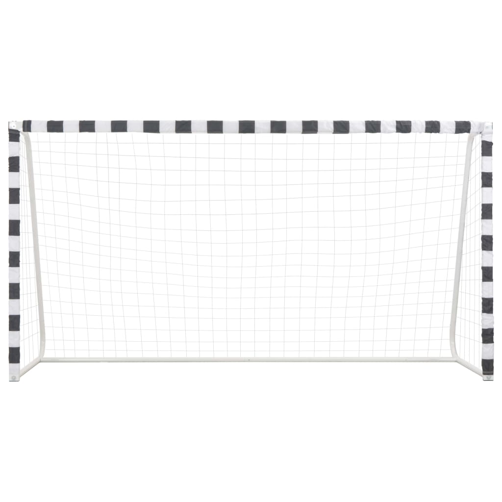 Porta da Calcio 300x160x90 cm in Metallo Bianco e Nero cod mxl 66488