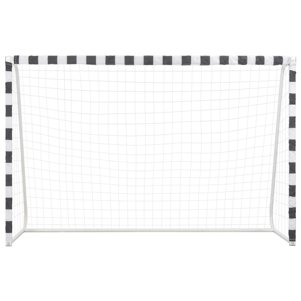 Porta da Calcio 300x200x90 cm in Metallo Bianco e Nero cod mxl 66491