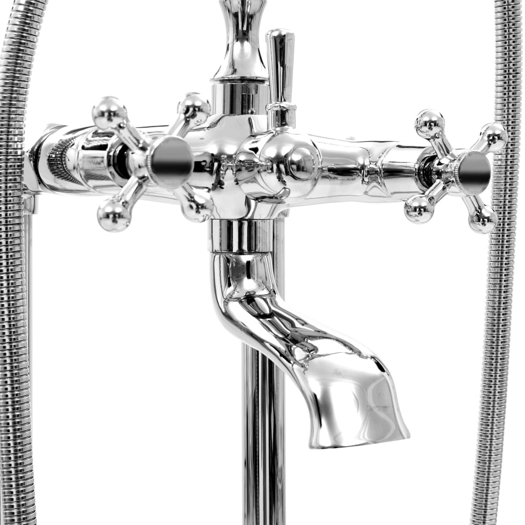 Rubinetteria a Colonna per Vasca Acciaio Inox 99,5 cm Argento cod mxl 40867