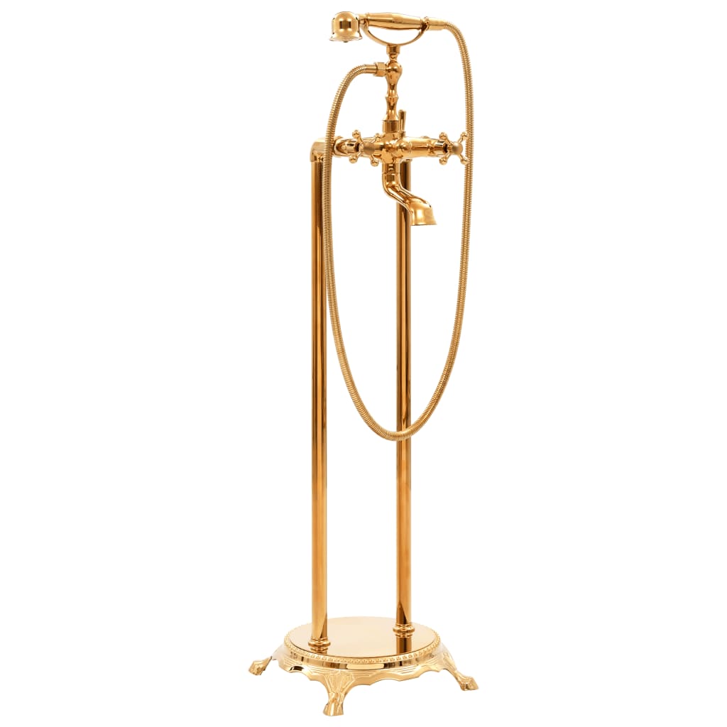 Rubinetto per vasca da bagno da pavimento in acciaio inossidabile 99,5 cm oro 02_0003479