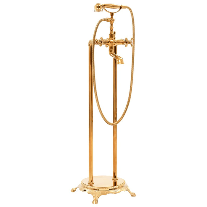 Rubinetto per vasca da bagno da pavimento in acciaio inossidabile 99,5 cm oro 02_0003479