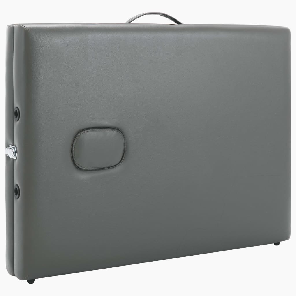 Lettino da Massaggio 2 Zone Telaio in Legno Antracite 186x68cm 110171