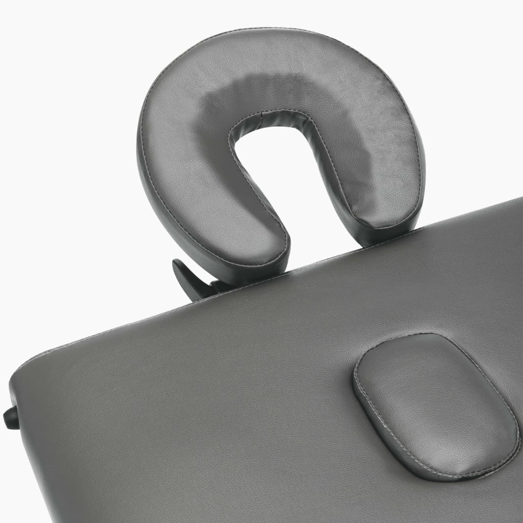 Lettino da Massaggio 4 Zone Telaio in Legno Antracite 186x68cm cod mxl 65827