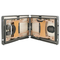Lettino da Massaggio 4 Zone Telaio in Legno Antracite 186x68cm 110173