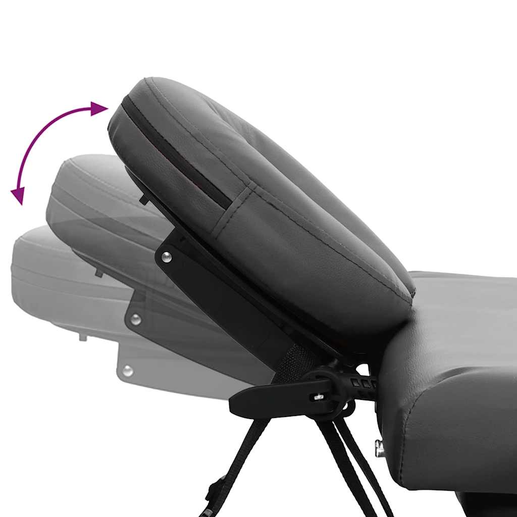 Lettino da Massaggio 4 Zone Telaio Alluminio Antracite 186x68cm