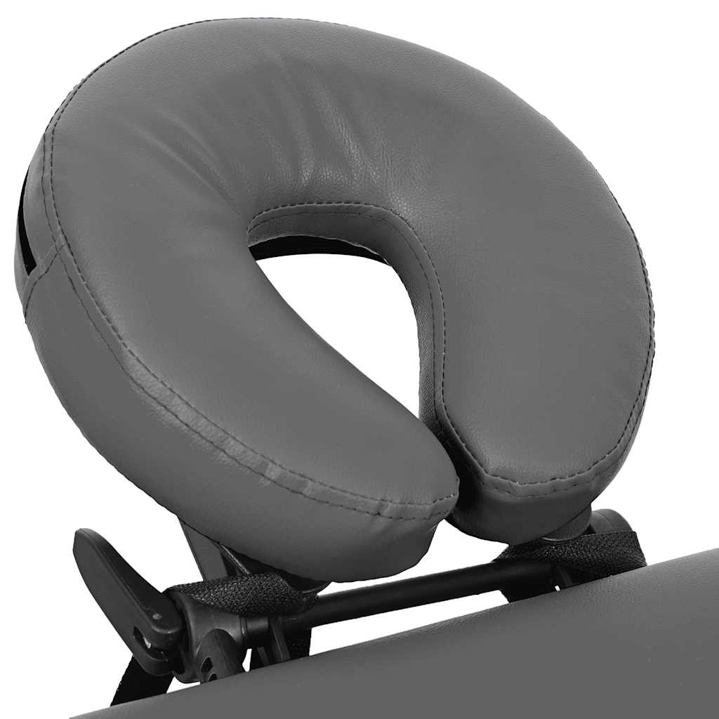 Lettino da Massaggio 4 Zone Telaio Alluminio Antracite 186x68cm 110176