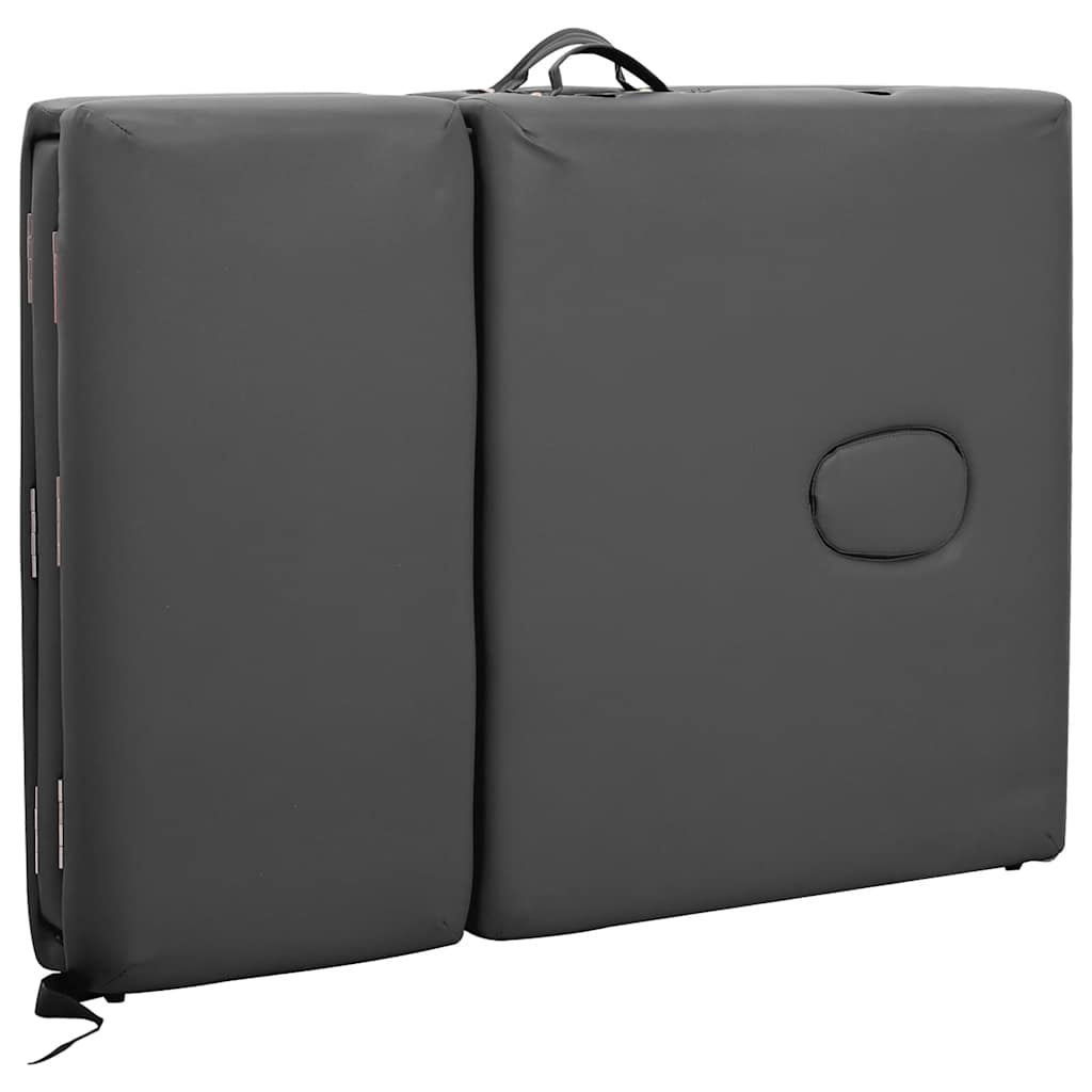 Lettino da Massaggio 4 Zone Telaio Alluminio Antracite 186x68cm