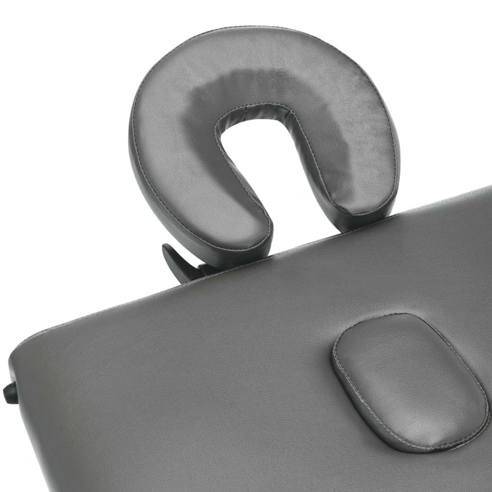 Lettino da massaggio a 4 zone struttura in acciaio inox 186 x 68 cm antracite 02_0001799