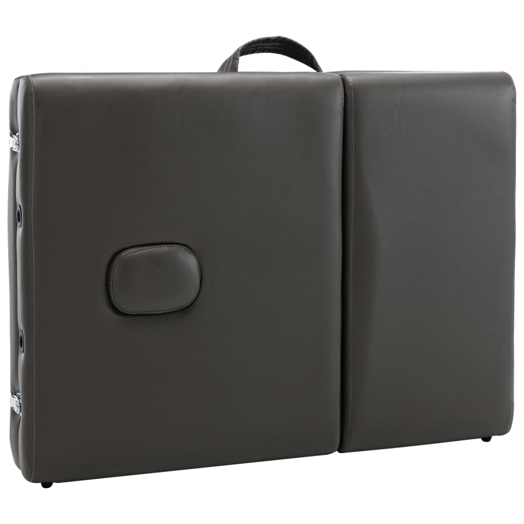 Lettino da massaggio a 4 zone struttura in acciaio inox 186 x 68 cm antracite 02_0001799