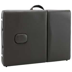 Lettino da massaggio a 4 zone struttura in acciaio inox 186 x 68 cm antracite 02_0001799