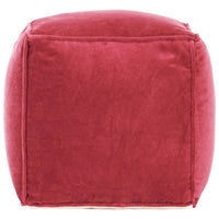 Pouf in Velluto di Cotone 40x40x40 cm Rosso cod mxl 71357