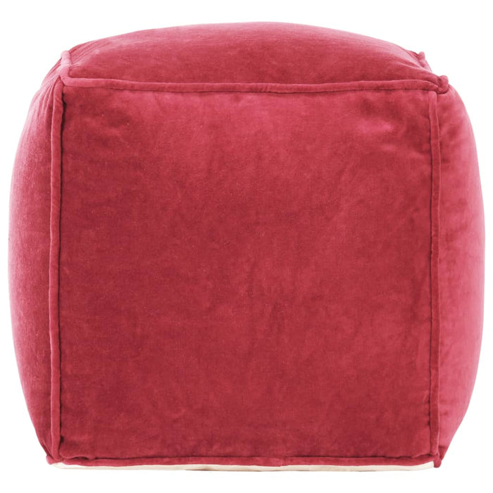 Pouf in Velluto di Cotone 40x40x40 cm Rosso cod mxl 71357