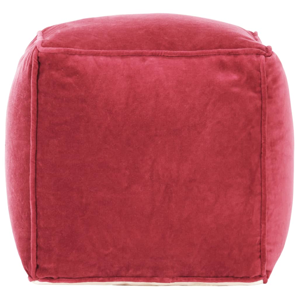 Pouf in Velluto di Cotone 40x40x40 cm Rosa 284031