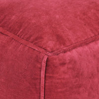 Pouf in Velluto di Cotone 40x40x40 cm Rosso cod mxl 71357