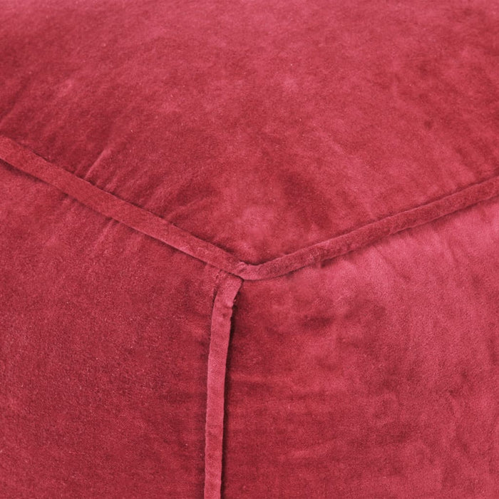 Pouf in Velluto di Cotone 40x40x40 cm Rosso cod mxl 71357
