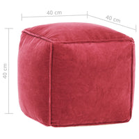 Pouf in Velluto di Cotone 40x40x40 cm Rosa 284031