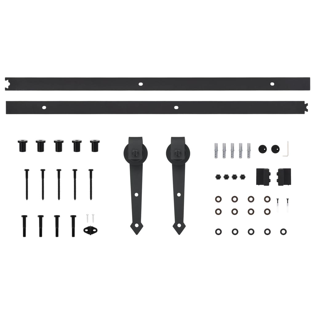 Kit di Binari per Porte Scorrevoli SKIEN 200 cm Acciaio Nero 145259