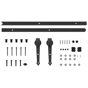 Kit di Binari per Porte Scorrevoli SKIEN 200 cm Acciaio Nero 145259