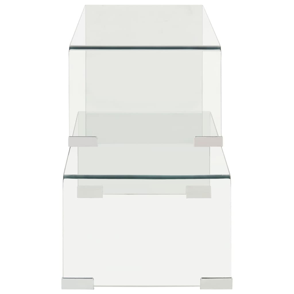 Set Tavolini da CaffÃ¨ 2 pz 90x30x20/110x30x40cm Vetro Temperato