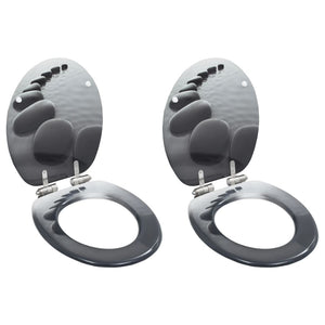 Copriwater 2 pz con Chiusura Ammortizzata in MDF Ciottoli cod mxl 42186