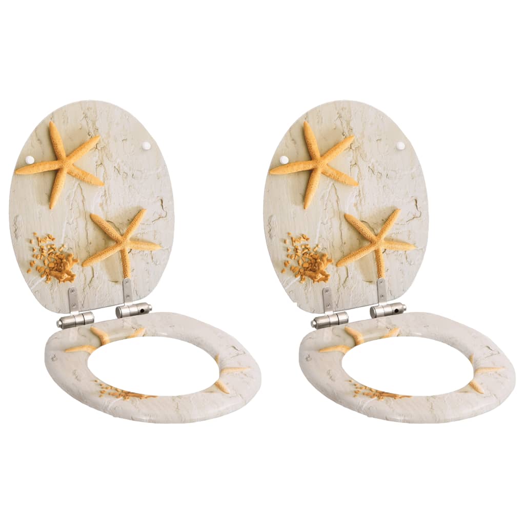 Copriwater 2 pz con Chiusura Ammortizzata in MDF Stella Marina cod mxl 69201