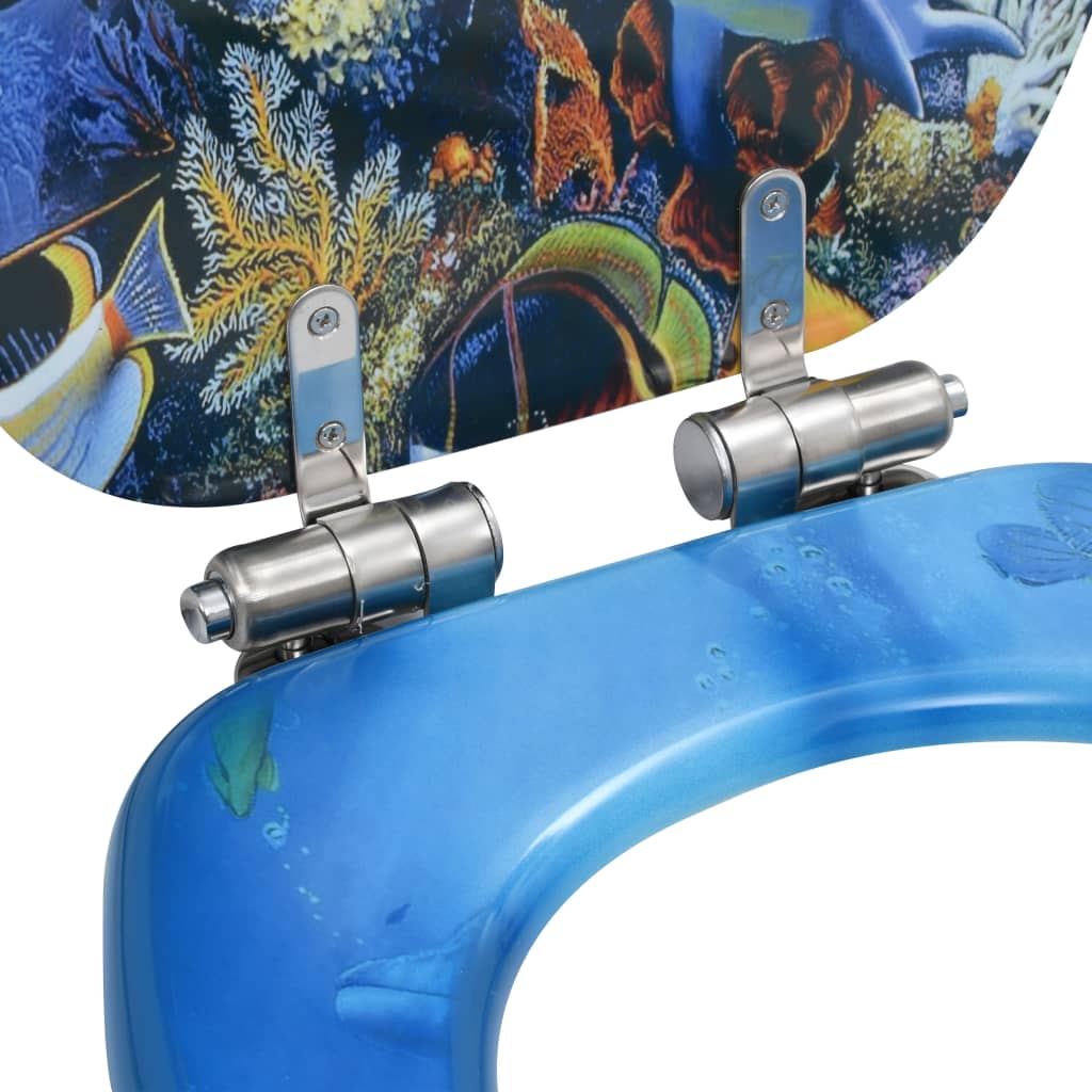 Copriwater 2 pz con Chiusura Ammortizzata in MDF Design Delfini cod mxl 40405