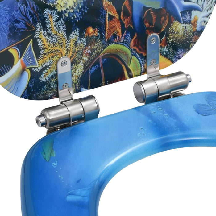 Copriwater 2 pz con Chiusura Ammortizzata in MDF Design Delfini cod mxl 40405