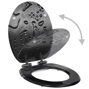 Copriwater 2 pz con Chiusura Ammortizzata in MDF Design Gocce 277001