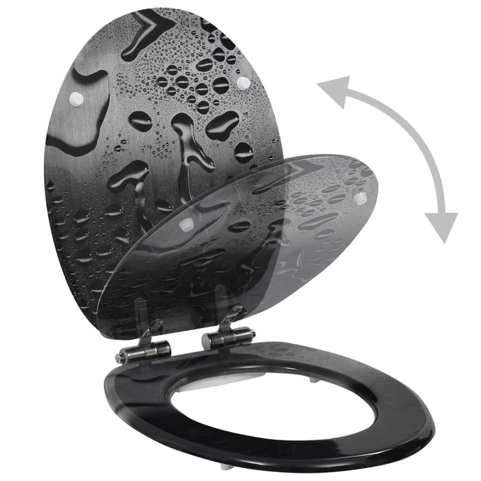 Copriwater 2 pz con Chiusura Ammortizzata in MDF Design Gocce 277001