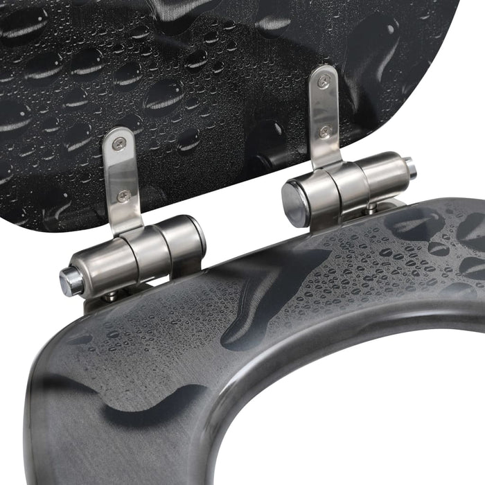 Copriwater 2 pz con Chiusura Ammortizzata in MDF Design Gocce 277001