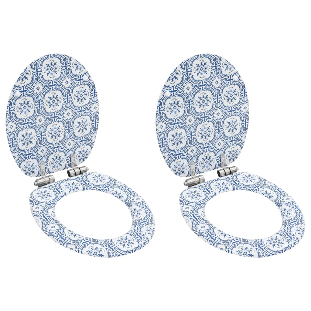 Copriwater 2 pz con Chiusura Ammortizzata MDF Design Porcellana cod mxl 43252