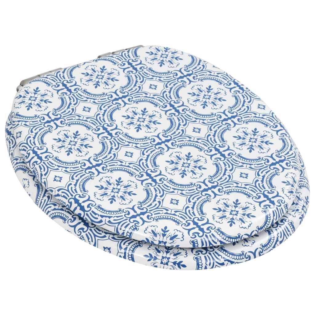 Copriwater 2 pz con Chiusura Ammortizzata MDF Design Porcellana 277002