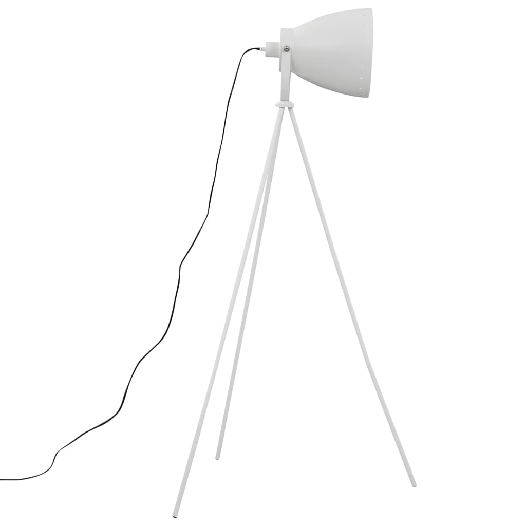 Lampada da Pavimento con Treppiede in Metallo Bianco E27 cod mxl 78690