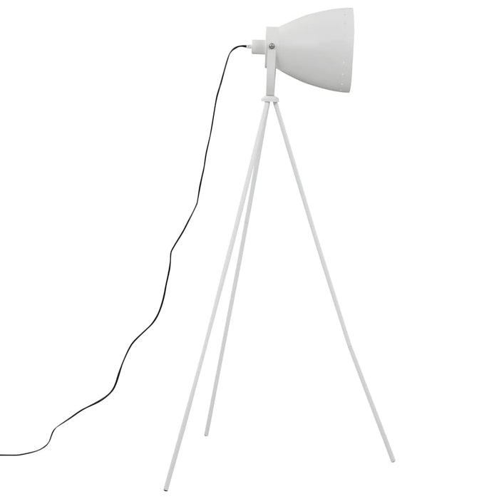 Lampada da Pavimento con Treppiede in Metallo Bianco E27 cod mxl 78690