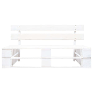 Panca da Giardino su Pallet in Legno Bianco