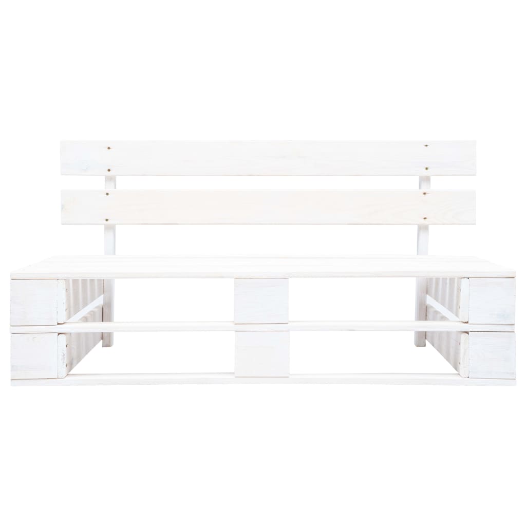 Panca da Giardino su Pallet in Legno Bianco 45759