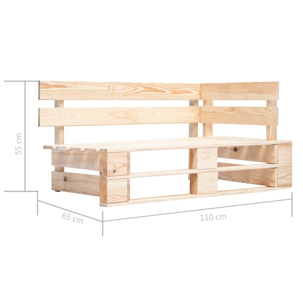 Panca Angolare da Giardino su Pallet in Legno-Panca da esterno
