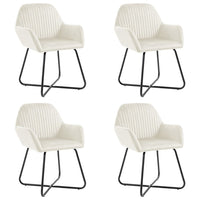 Sedie da Pranzo 4 pz Crema in Velluto cod mxl 68140