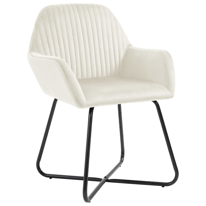 Sedie da Pranzo 6 pz Crema in Velluto