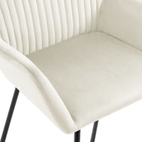 Sedie da Pranzo 6 pz Crema in Velluto