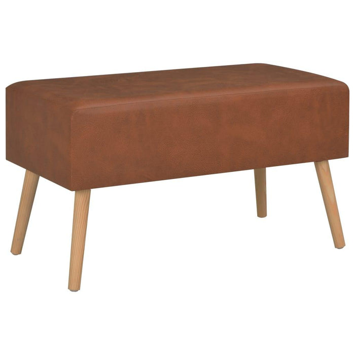 Panca pouf sgabello panca arredo con cassetti 80 cm sintetico marrone 3002131
