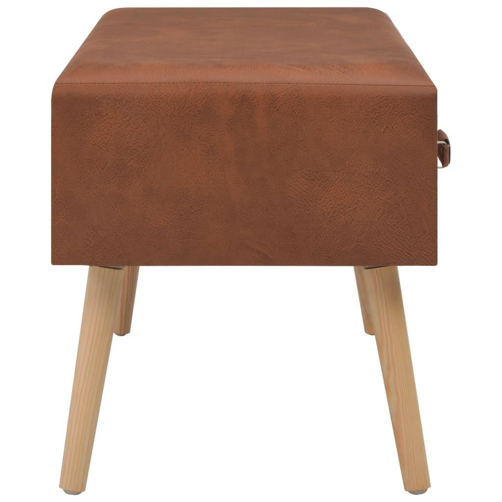 Panca pouf sgabello panca arredo con cassetti 80 cm sintetico marrone 3002131