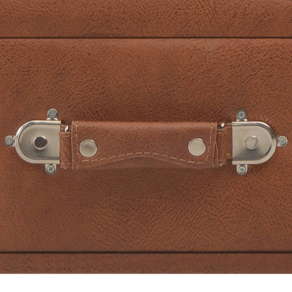 Panca con Cassetti 80 cm Marrone in Similpelle 277076